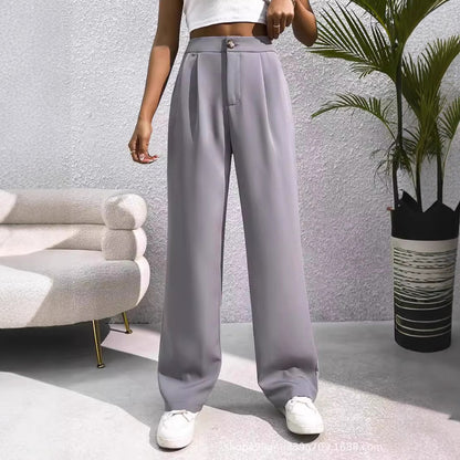 Women High Waist tailored trousers Mop Pants