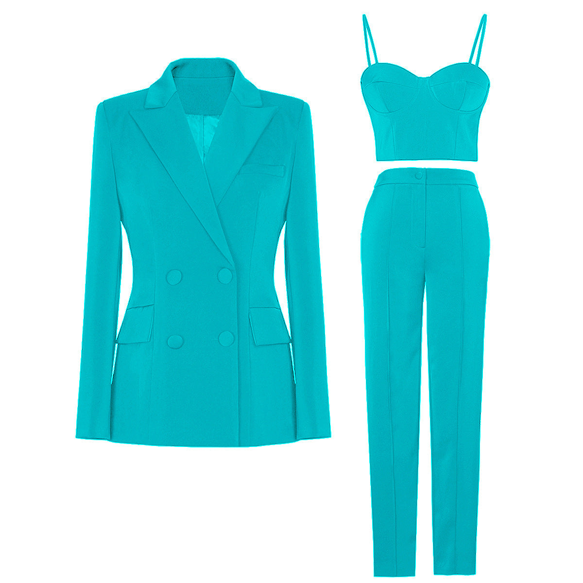 Women 3 Piece Blazer Suit Set